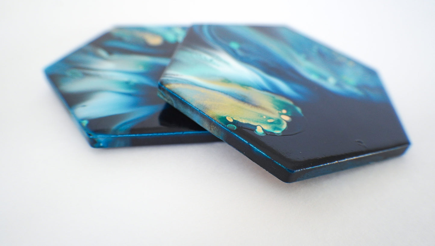 Navy Coasters (set of 2)