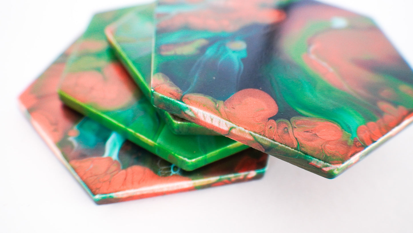 Green Coasters (set of 4)