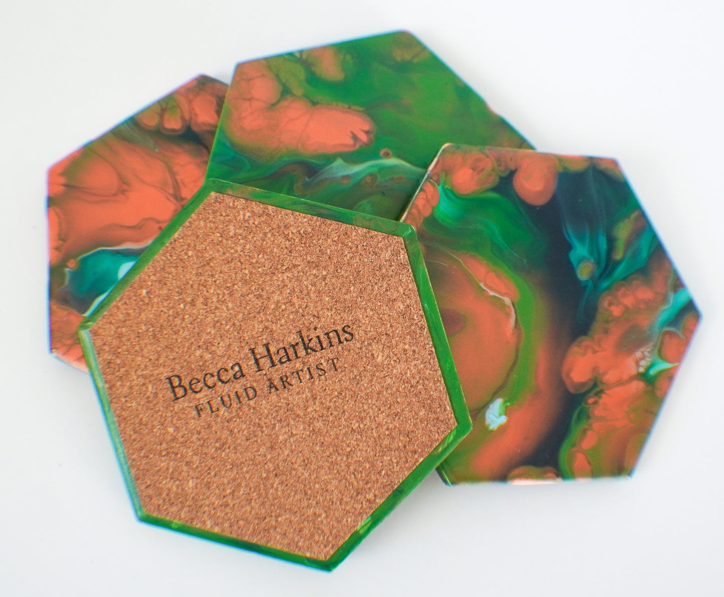 Green Coasters (set of 4)