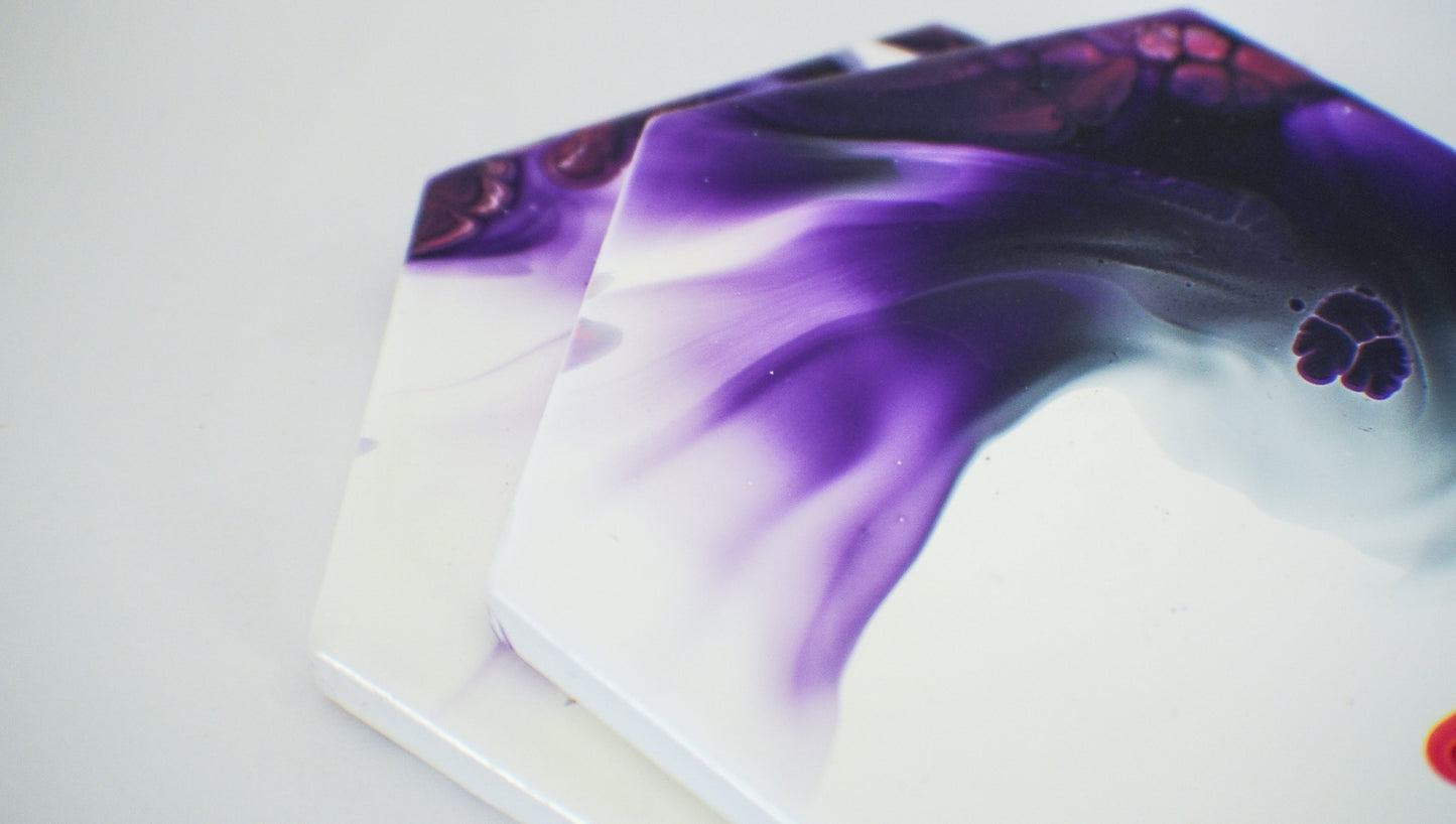 Purple Coasters (set of 2)