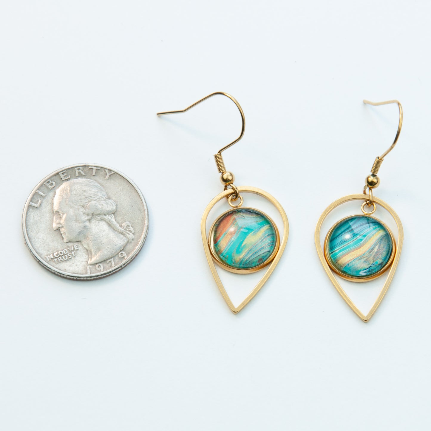 Autumn Gold Teardrop Earrings (118-G)