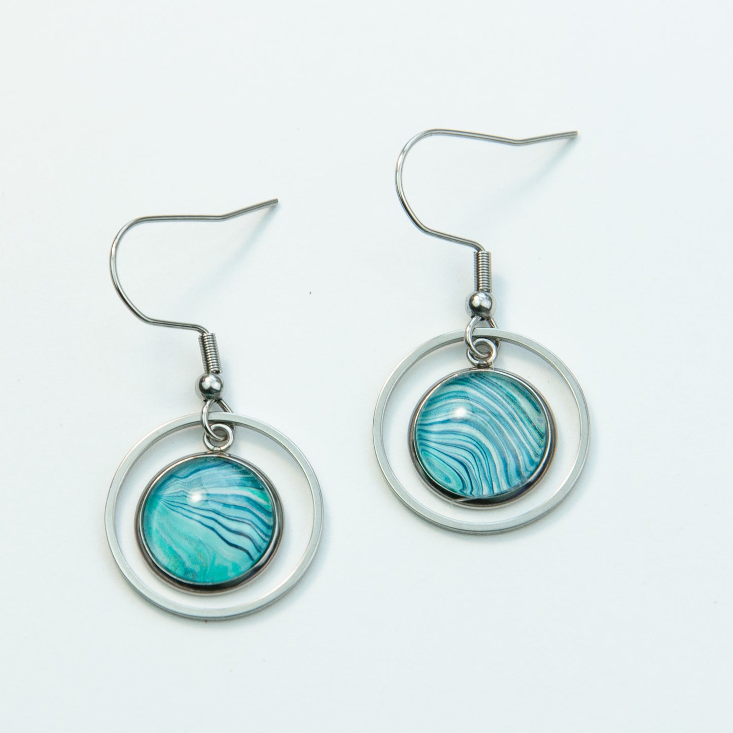 Silver Seas Pennant Earrings in Silver (113-S)