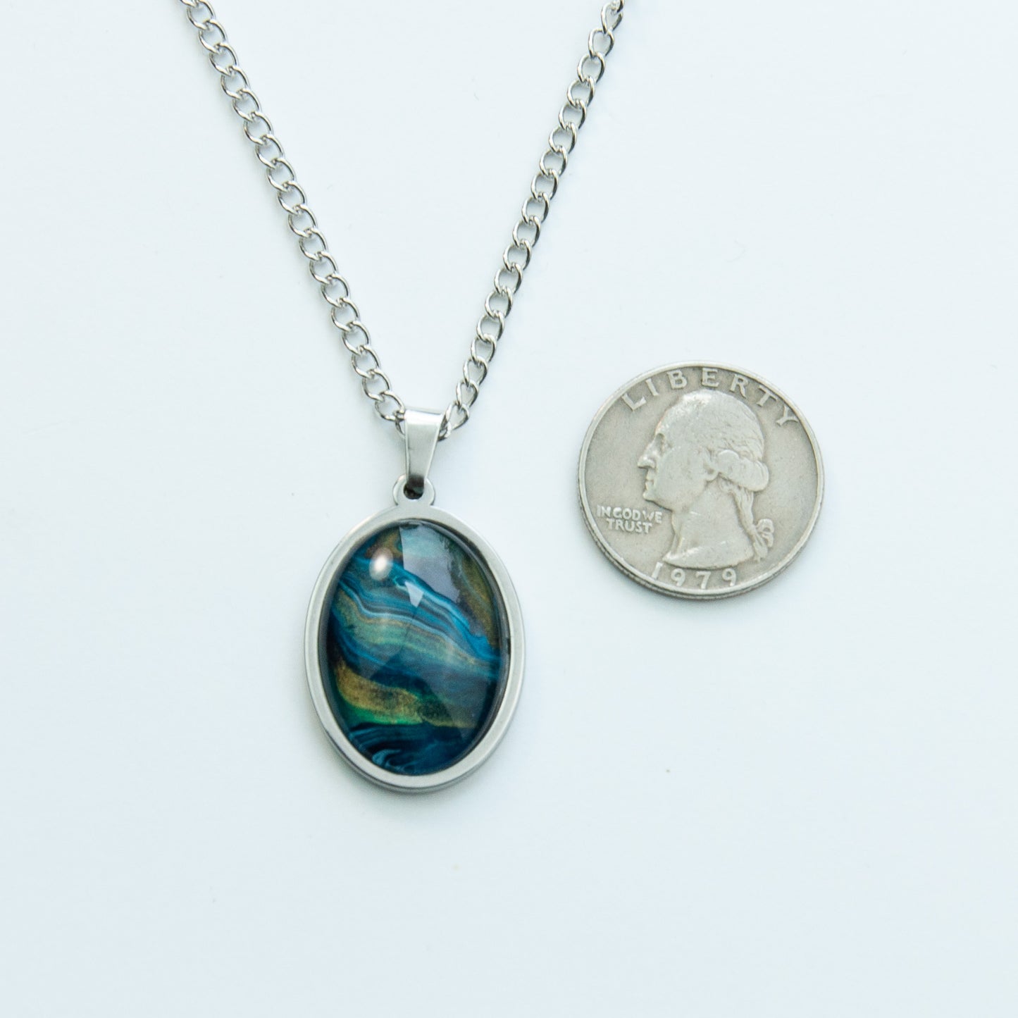 Abstract Sunset Landscape Necklace (201)