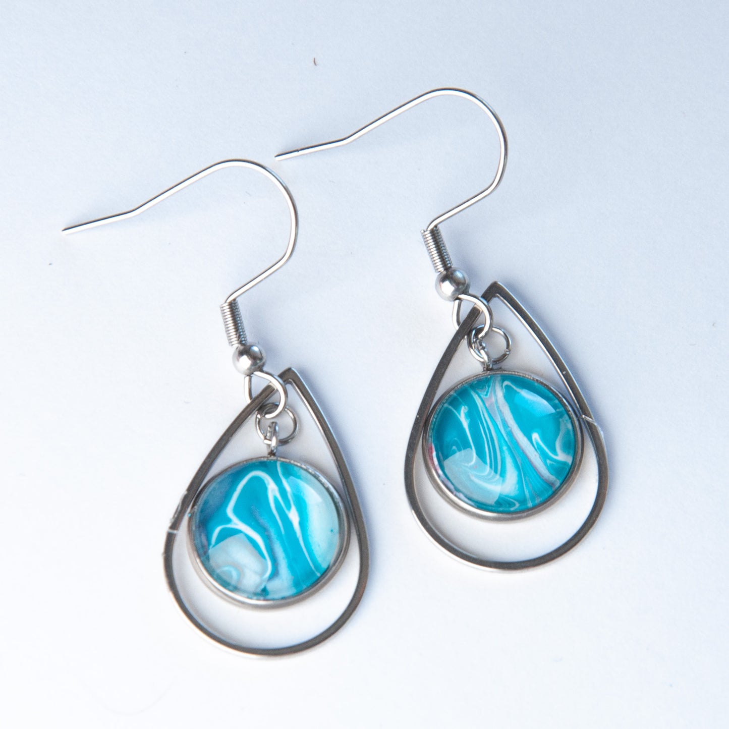 Teal Teardrop Earrings (123-S)