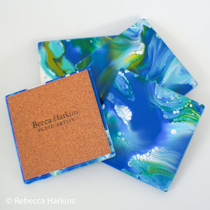 Blue and Green Coasters (set of 4)