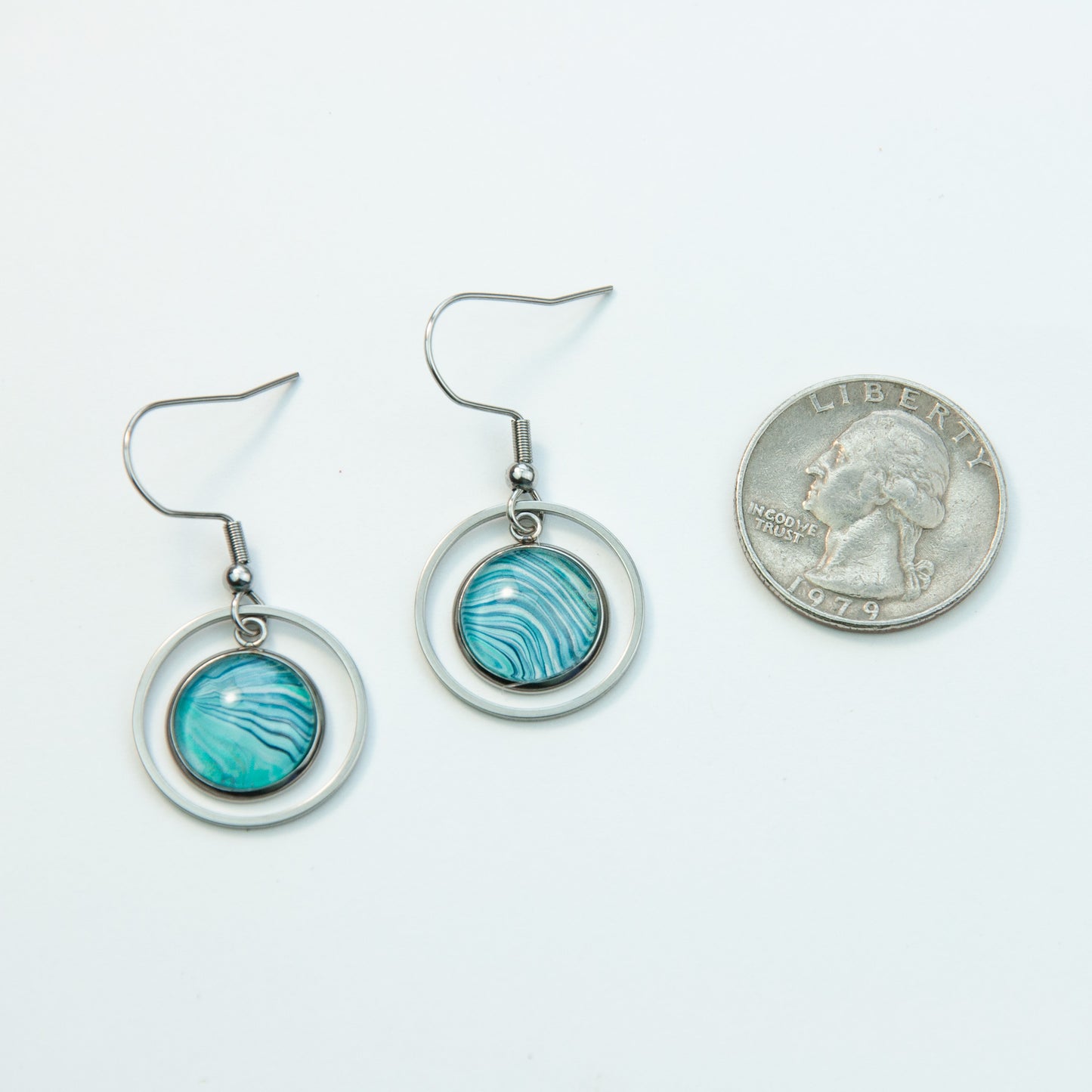 Silver Seas Pennant Earrings in Silver (113-S)
